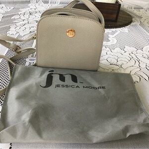 Jessica Moore Light Gray Crossbody Bag